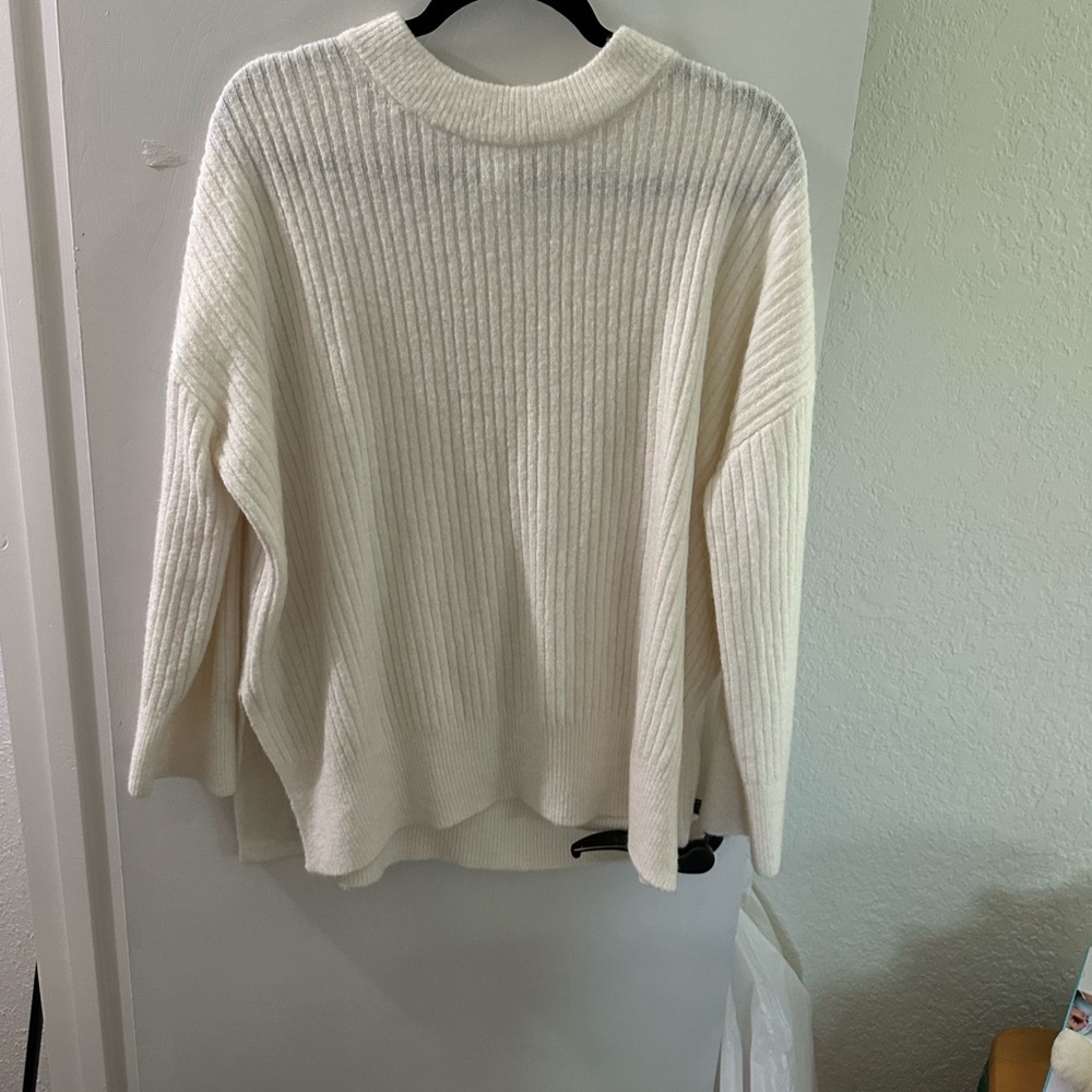 H&M Ribbed Crewneck Sweater - Cream